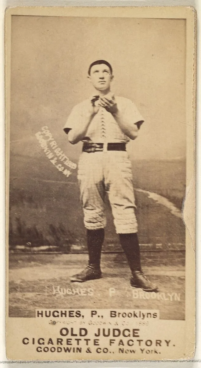 Hughes, Pitcher, Brooklyn Bridegrooms, from the Old Judge series (N172) for Old Judge Cigarettes — Goodwin & Company