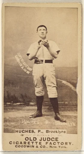 Hughes, Pitcher, Brooklyn Bridegrooms, from the Old Judge series (N172) for Old Judge Cigarettes
