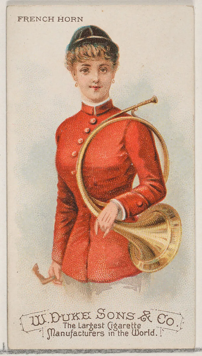 French Horn, from the Musical Instruments series (N82) for Duke brand cigarettes — W. Duke, Sons & Co.|Schumacher & Ettlinger