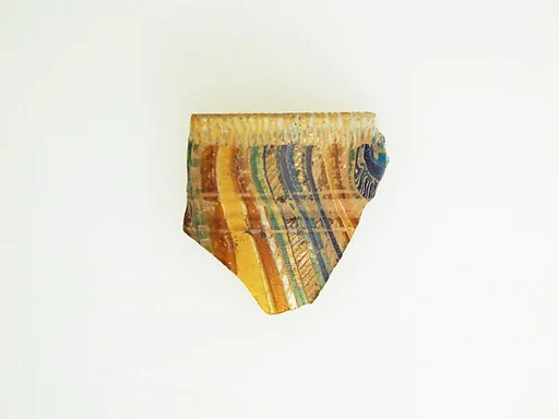 Glass striped mosaic cup fragment