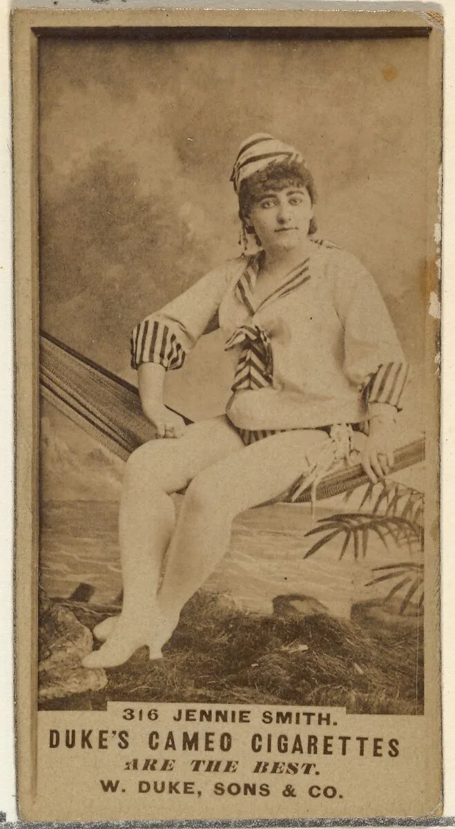 Card Number 316, Jennie Smith, from the Actors and Actresses series (N145-5) issued by Duke Sons & Co. to promote Cameo Cigarettes — W. Duke, Sons & Co.