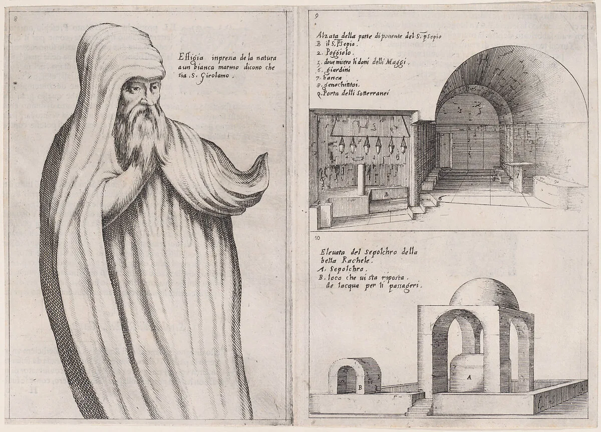 7th and 8th Plates, from Trattato delle Piante & Immagini de Sacri Edifizi di Terra Santa (Treatise of the Plans & Images of the Sacred Buildings of the Holy Land) — Jacques Callot|Bernardino Amico|Pietro Cecconcelli