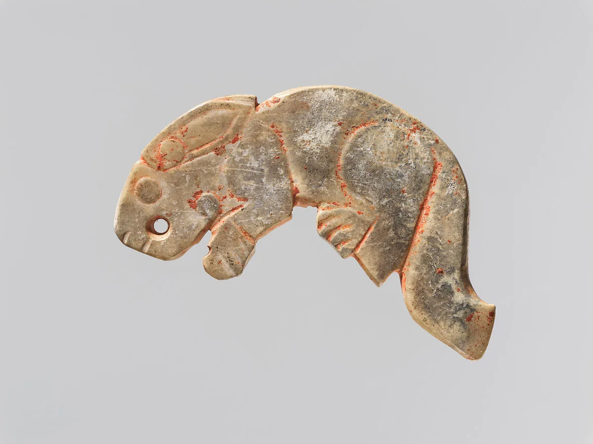 商至西周 兔形玉佩|Plaque in the shape of a rabbit — Unknown