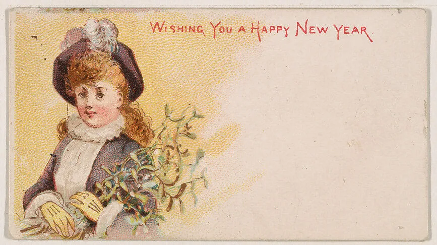 Wishing You a Happy New Year, from the New Years 1890 series (N227) issued by Kinney Bros. — Kinney Brothers Tobacco Company