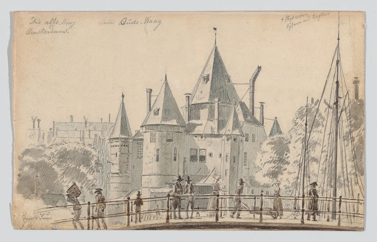 The Oude Waag in Amsterdam Seen from the North-East — Martinus Rørbye