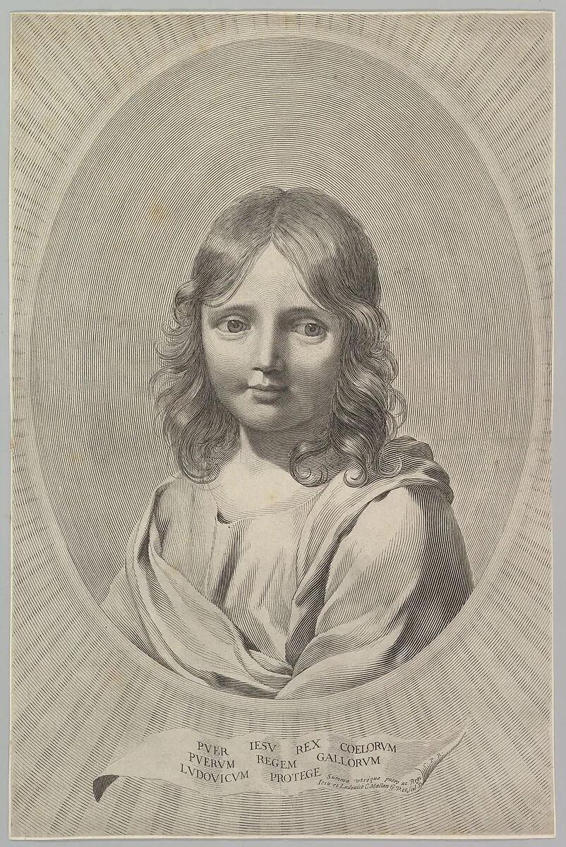 Bust of Jesus as a Child in an Oval — Claude Mellan