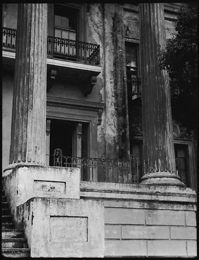 [Porch of Belle Grove Plantation, White Castle, Louisiana]