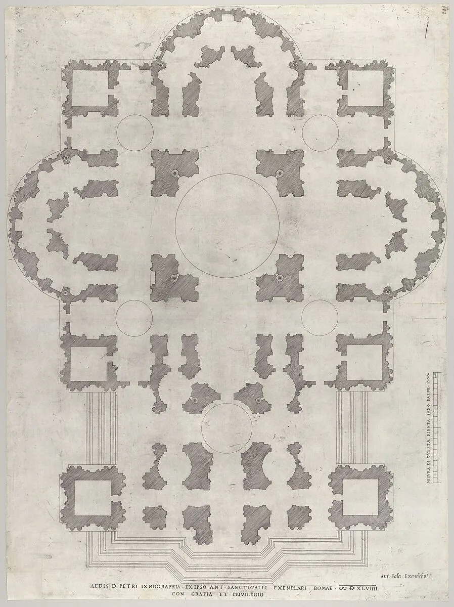 Speculum Romanae Magnificentiae: Plan of St. Peter's — Antonio da Sangallo, the Younger|Antonio da Labacco|Antonio Salamanca