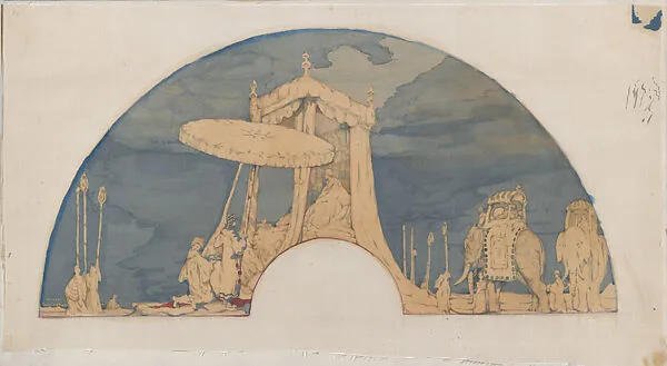 La Princesse Bondour, Design for a Fan — George Sheringham