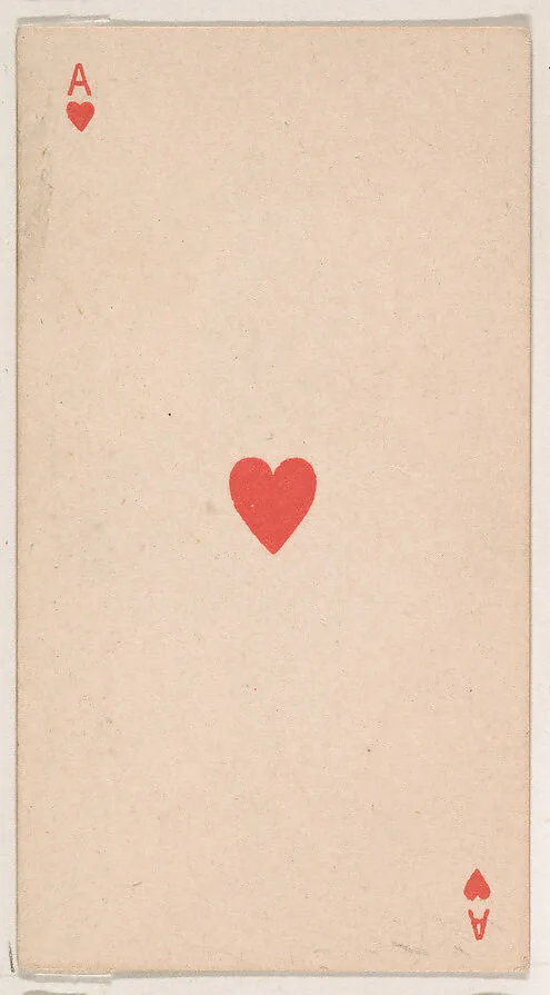 Ace of Hearts, from the Transparent Playing Cards series (N220) issued by Kinney Bros. — Kinney Brothers Tobacco Company