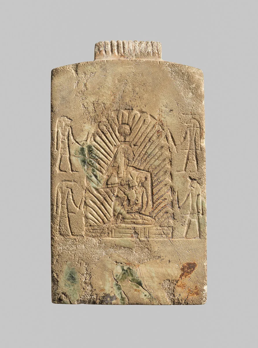 Pectoral depicting Isis nursing infant Horus in the marsh surrounded by protective genii — Unknown