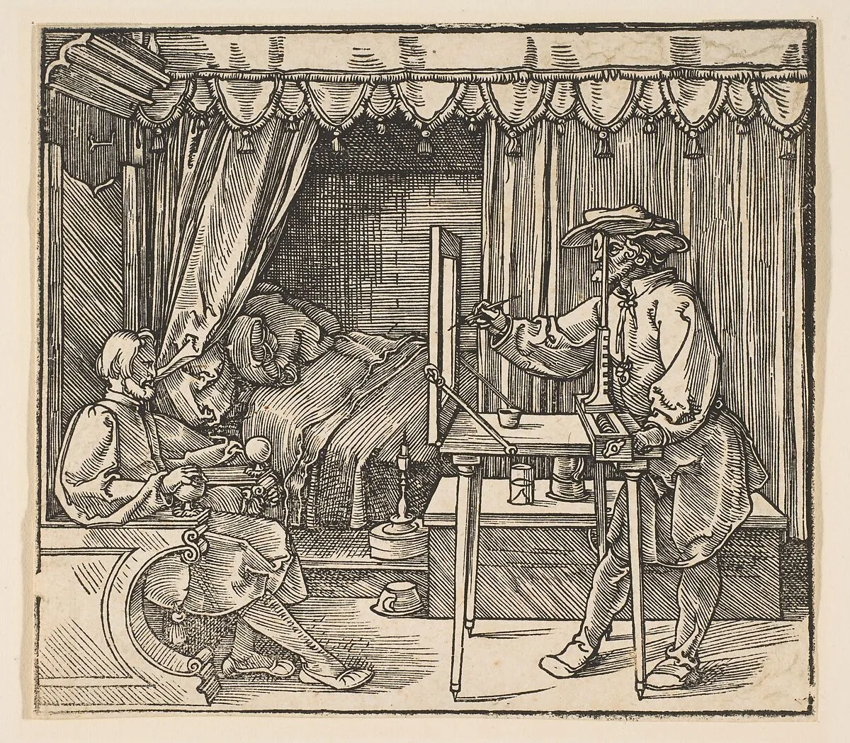 Artist Drawing a Portrait of a Man — Albrecht Dürer
