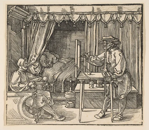 Artist Drawing a Portrait of a Man
