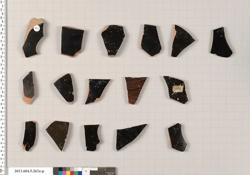 Terracotta fragments of kylikes (drinking cups)