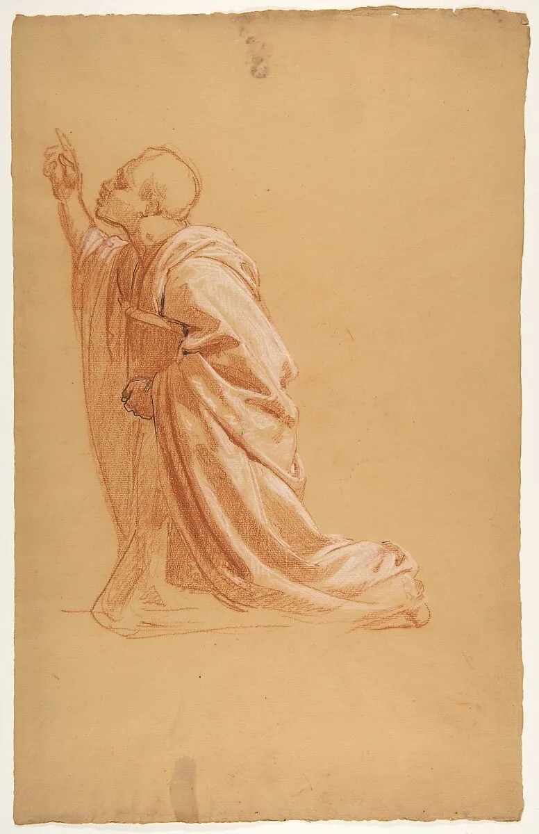 Cleric (lower register; study for wall paintings in the Chapel of Saint Remi, Sainte-Clotilde, Paris, 1858) — Isidore Pils