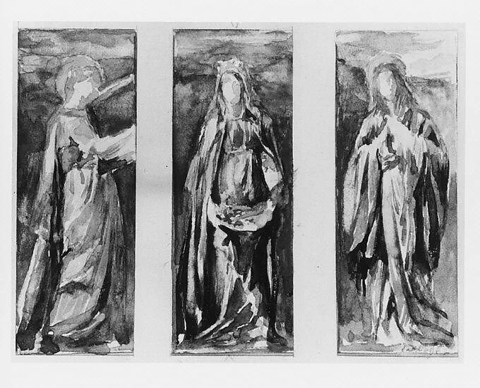 Three Saints (Alternate Study for Chapel Windows, Caldwell House, Newport) — John La Farge