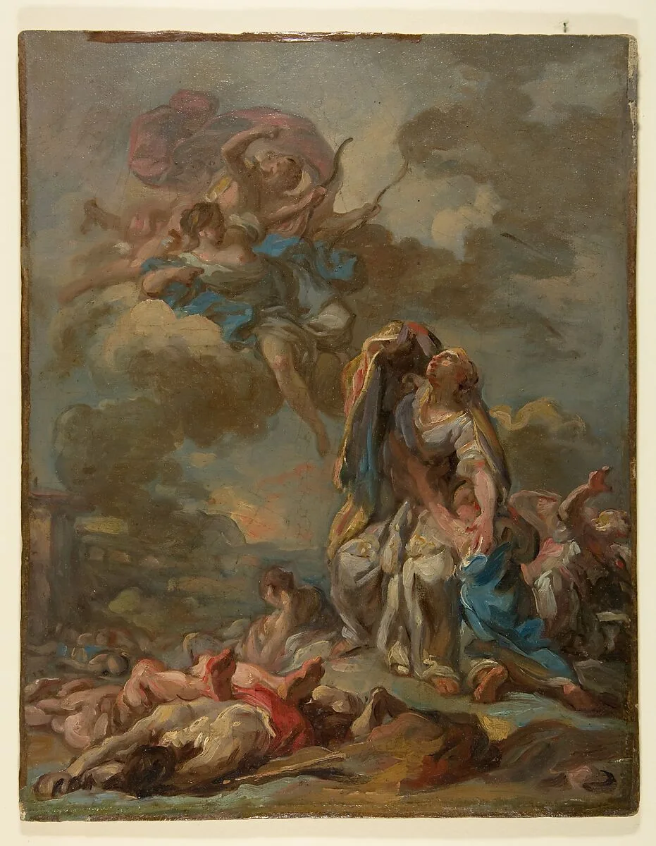 The Punishment of the Arrogant Niobe by Diana and Apollo — Pierre Charles Jombert