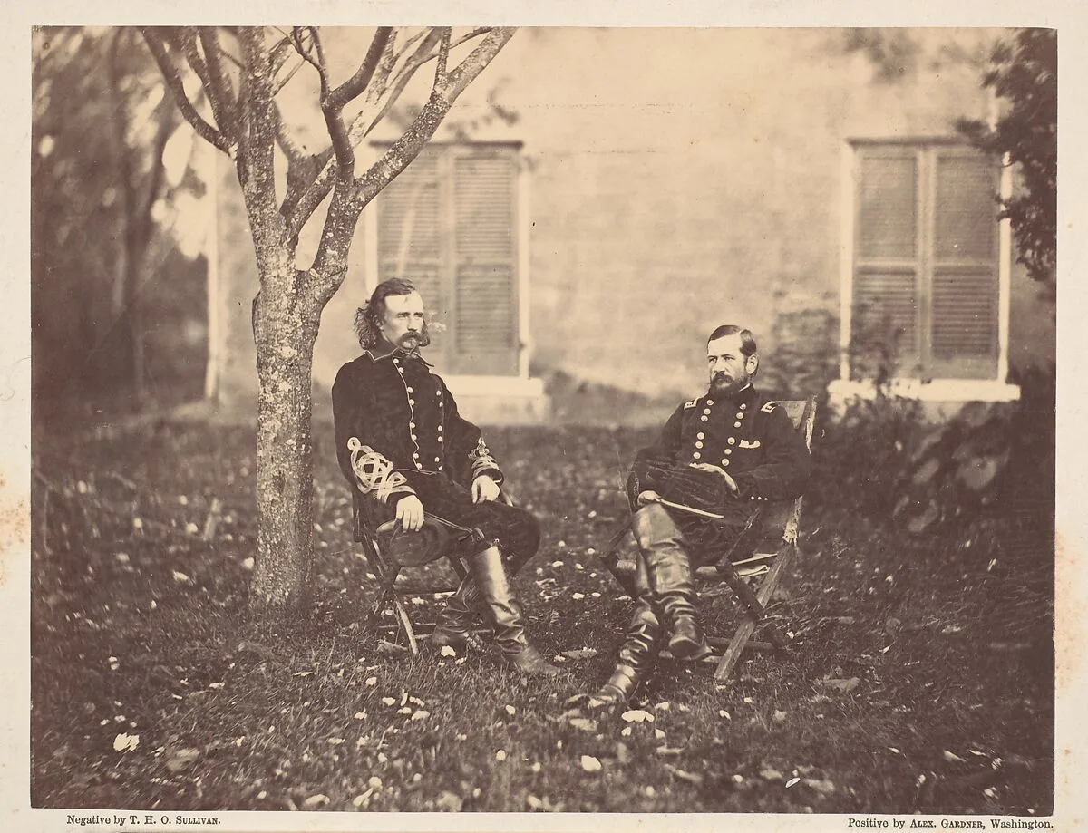 Major General Pleasanton and General Custer — Timothy H. O'Sullivan