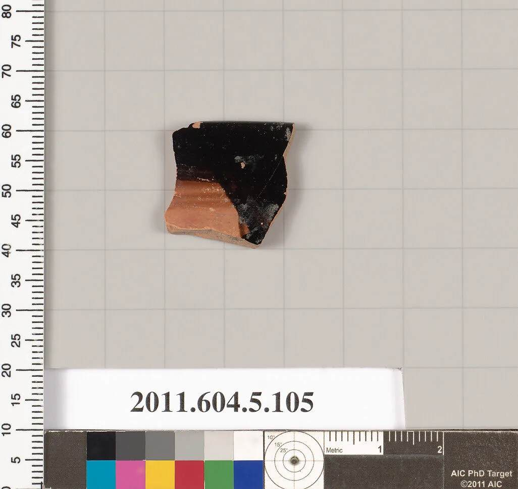 Terracotta rim fragment of a stemless kylix(drinking cup)? — Unknown