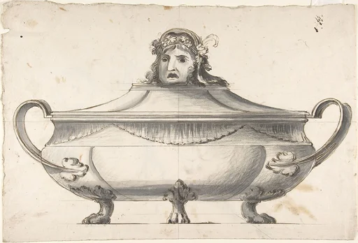 Tureen, Finial with Mask