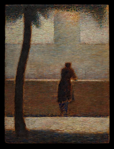 A Man Leaning on a Parapet
