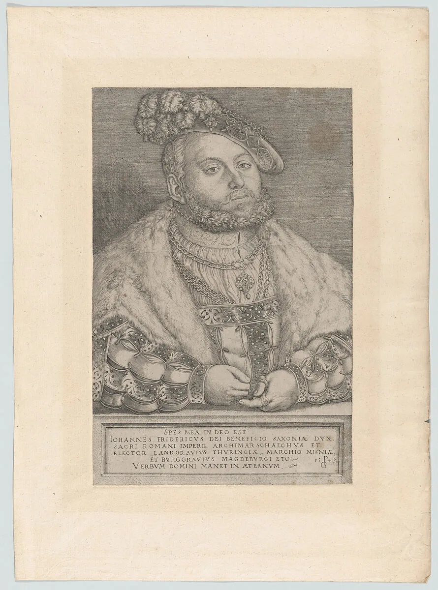 Portrait of Johann Friedrich the Magnanimous, Elector of Saxony — Georg Pencz