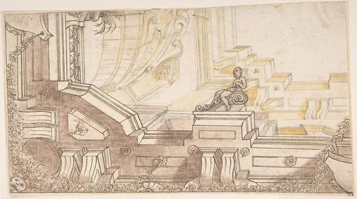 Quarter of a Design for a Trompe L'Oeil Ceiling Decoration