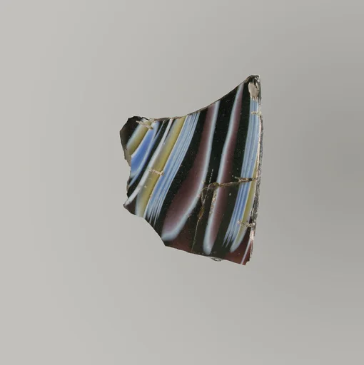 Glass mosaic ribbed bowl fragment