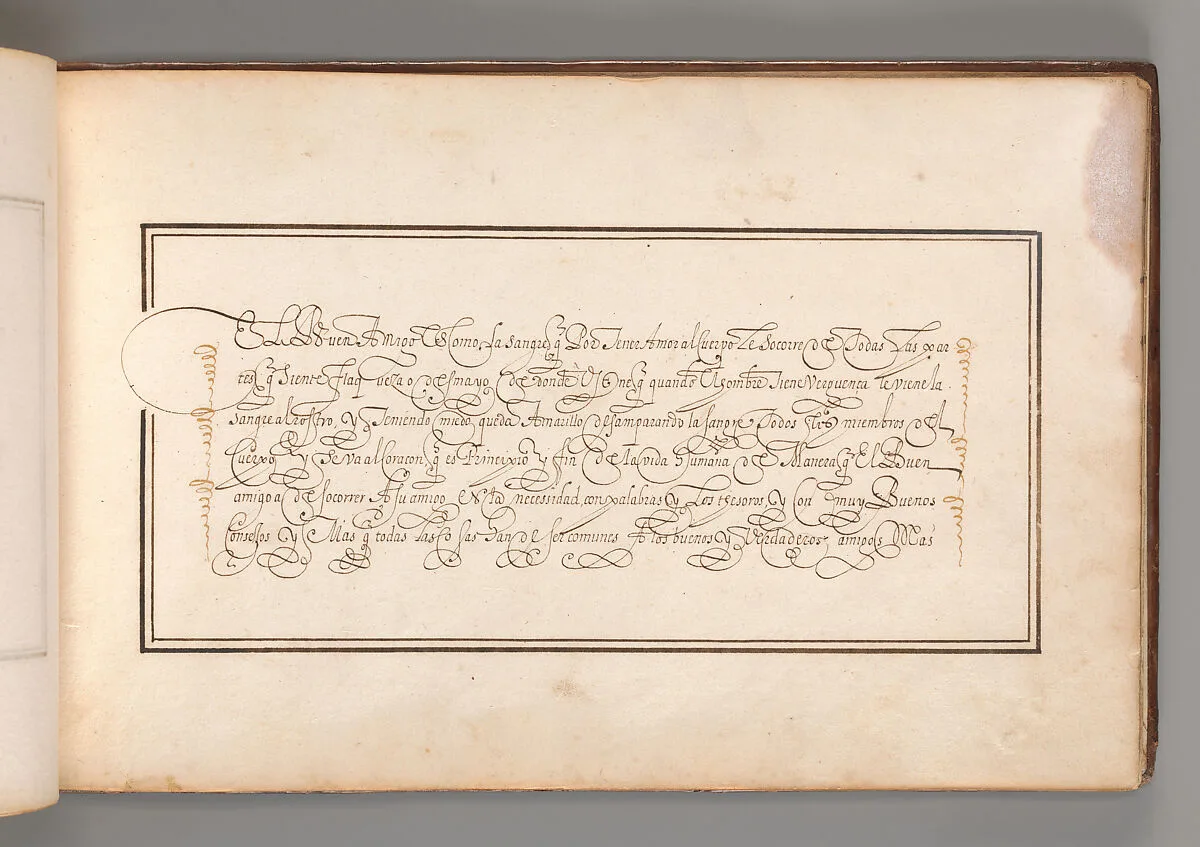 Calligraphic Exercise in Spanish — Anonymous