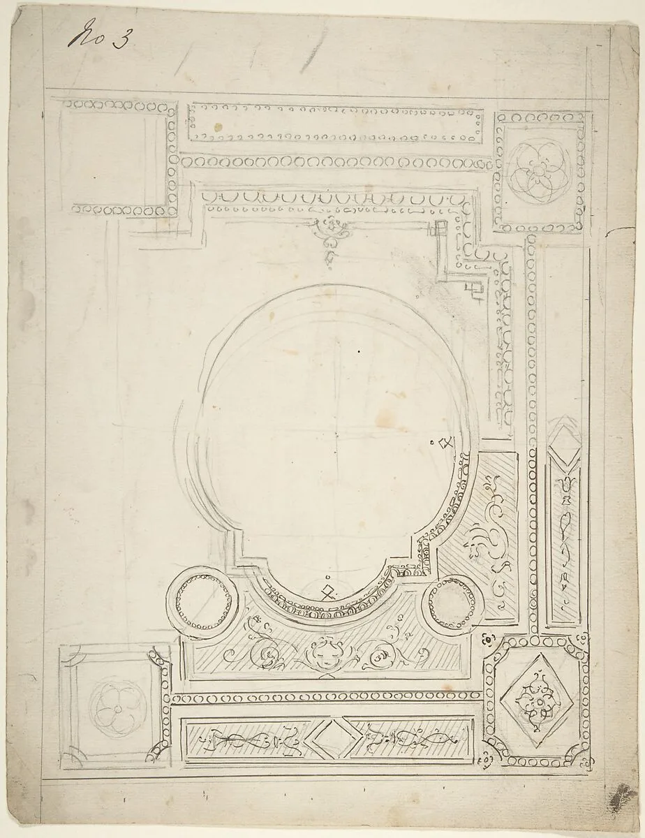 Design for Paneled Ceiling — Anonymous, British, 19th century