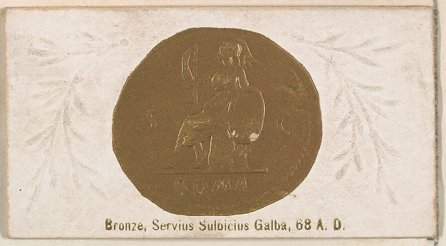 Bronze, Servius Sulpicius Galba, 68 A.D., from the Ancient Coins series (N180) issued by Wm. S. Kimball & Co. — William S. Kimball & Company