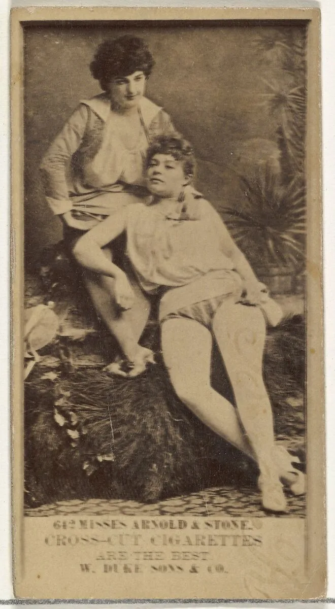 Card Number 612, Misses Arnold and Stone, from the Actors and Actresses series (N145-3) issued by Duke Sons & Co. to promote Cross Cut Cigarettes — W. Duke, Sons & Co.