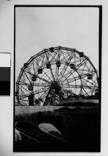 ["Wonder Wheel" and "Virginia Reel" Rides, Coney Island, New York]