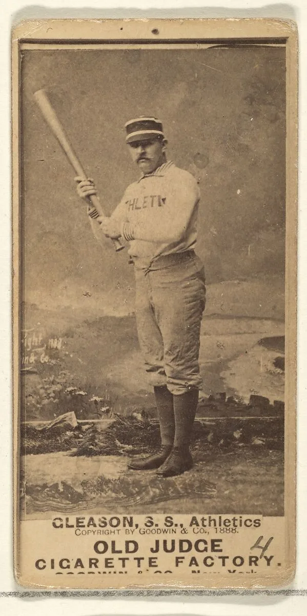 Gleason, Shortstop, Philadelphia Athletics, from the Old Judge series (N172) for Old Judge Cigarettes — Goodwin & Company