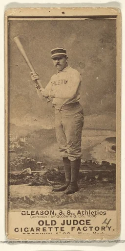 Gleason, Shortstop, Philadelphia Athletics, from the Old Judge series (N172) for Old Judge Cigarettes