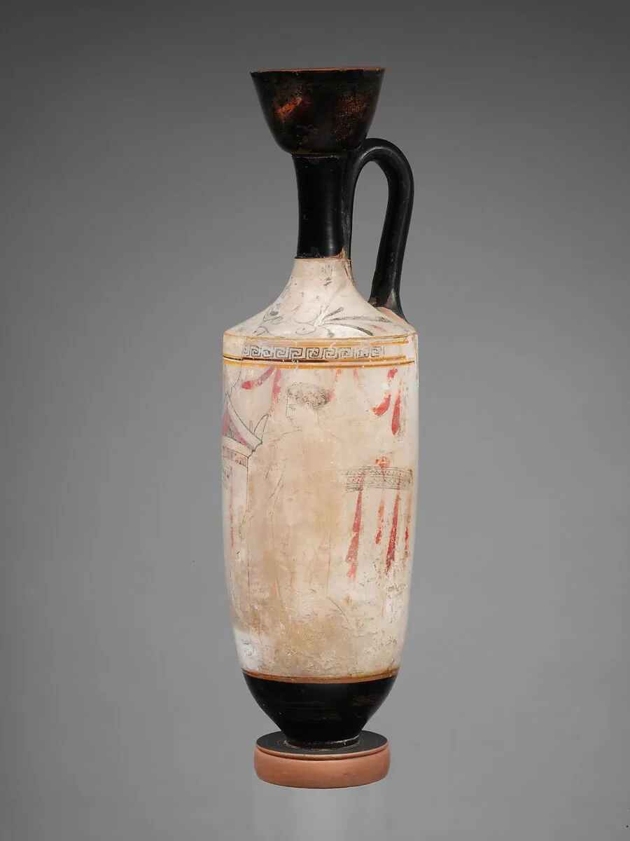 Terracotta lekythos (oil flask) — Painter of Berlin 2464