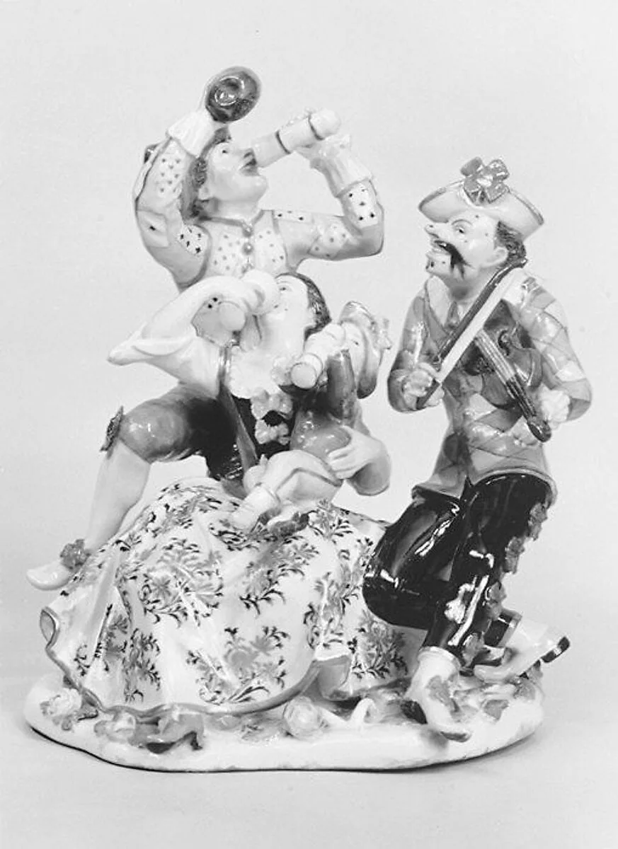 Drinking harlequin family — Johann Joachim Kändler|Meissen Manufactory