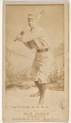 Gil Hatfield, 3rd Base, New York, from the Old Judge series (N172) for Old Judge Cigarettes