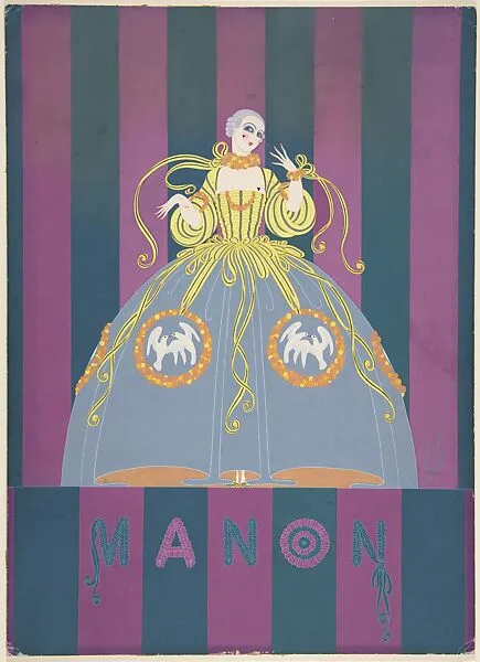 Costume Design for "Manon," Chicago Opera Company, 1922 — Erté (Romain de Tirtoff)