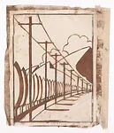 Poplar Trees and Telegraph Poles (trial proof 3 of 5) in sepia — Ursula Fookes
