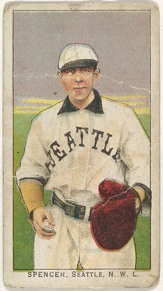 Spencer, Seattle, Northwestern League, from the "Obak Baseball Players" set (T212), issued by the American Tobacco Company to promote Obak Mouthpiece Cigarettes — American Tobacco Company