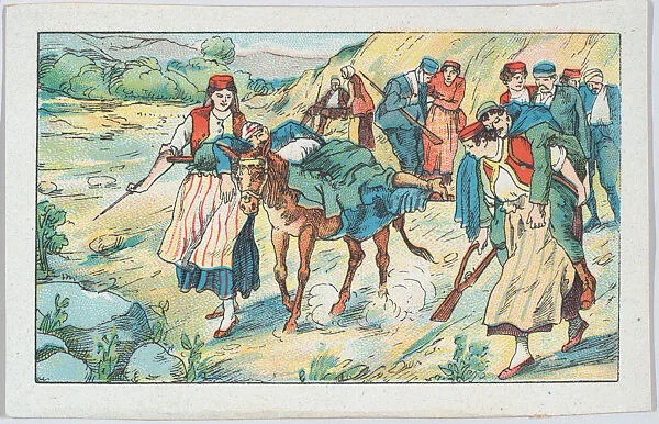 Montenegrin women transporting the injured, from 'Europe During the War' — Anonymous, 20th century