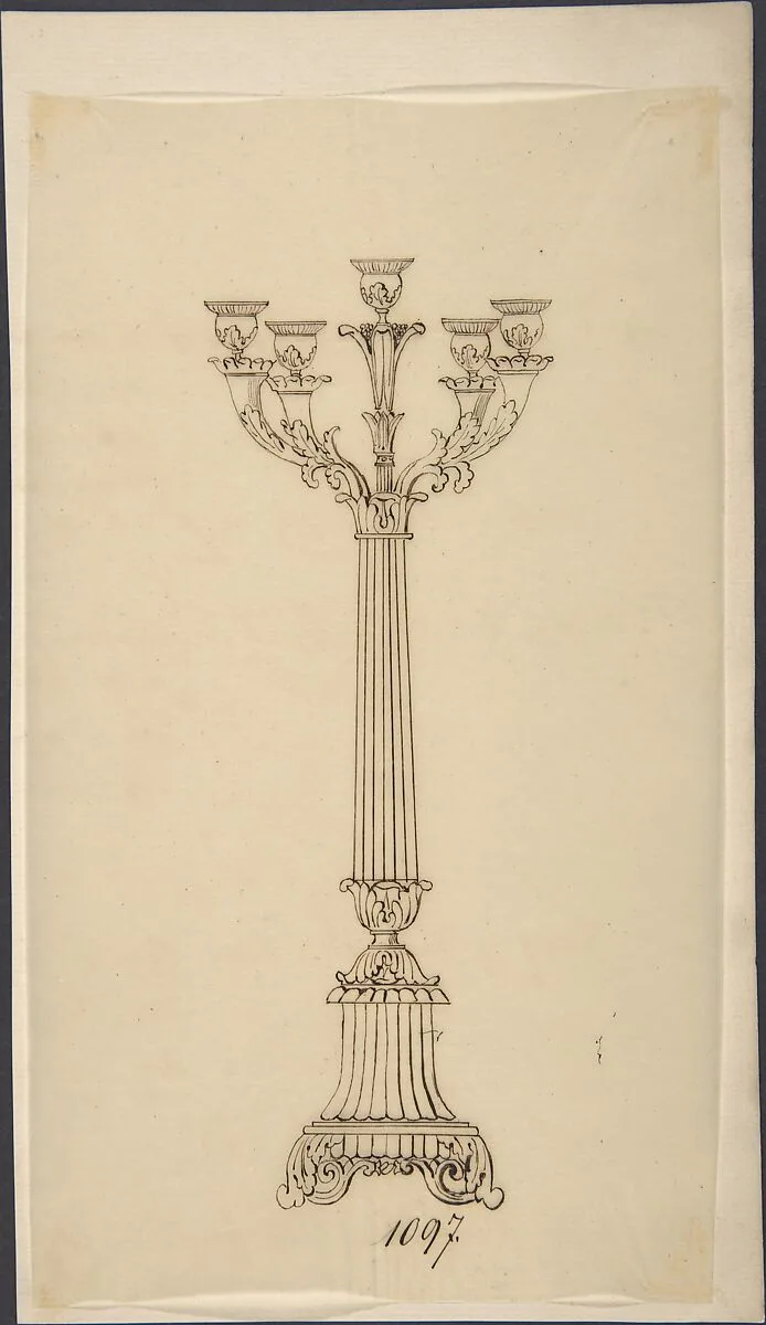 Design for a Candelabra — Anonymous, French, 19th century