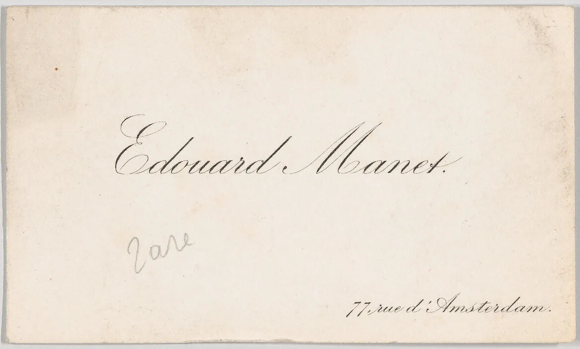Edouard Manet, calling card — Anonymous|Edouard Manet