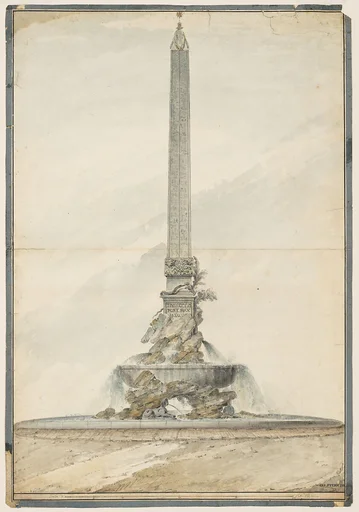 Design for an Egyptian Obelisk with Fountain for Pope Pius VI