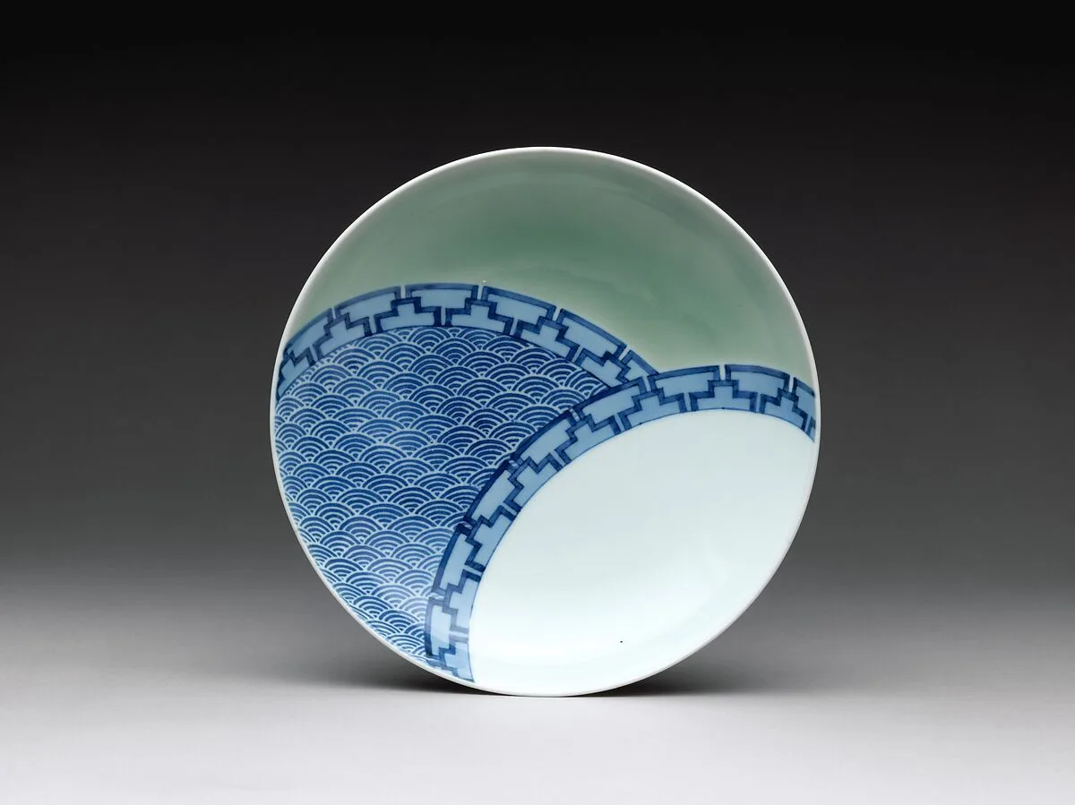 青磁染付皿文皿|Dish with Design of Dishes — Unknown