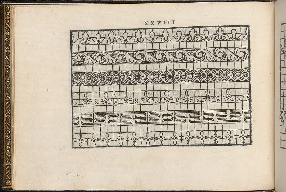 La Vera Perfettione del Disegno di varie sorti di recami, page 14 (verso) — Giovanni Ostaus|Giuseppe Salviati (Giuseppe Porta, called Il Salviati)