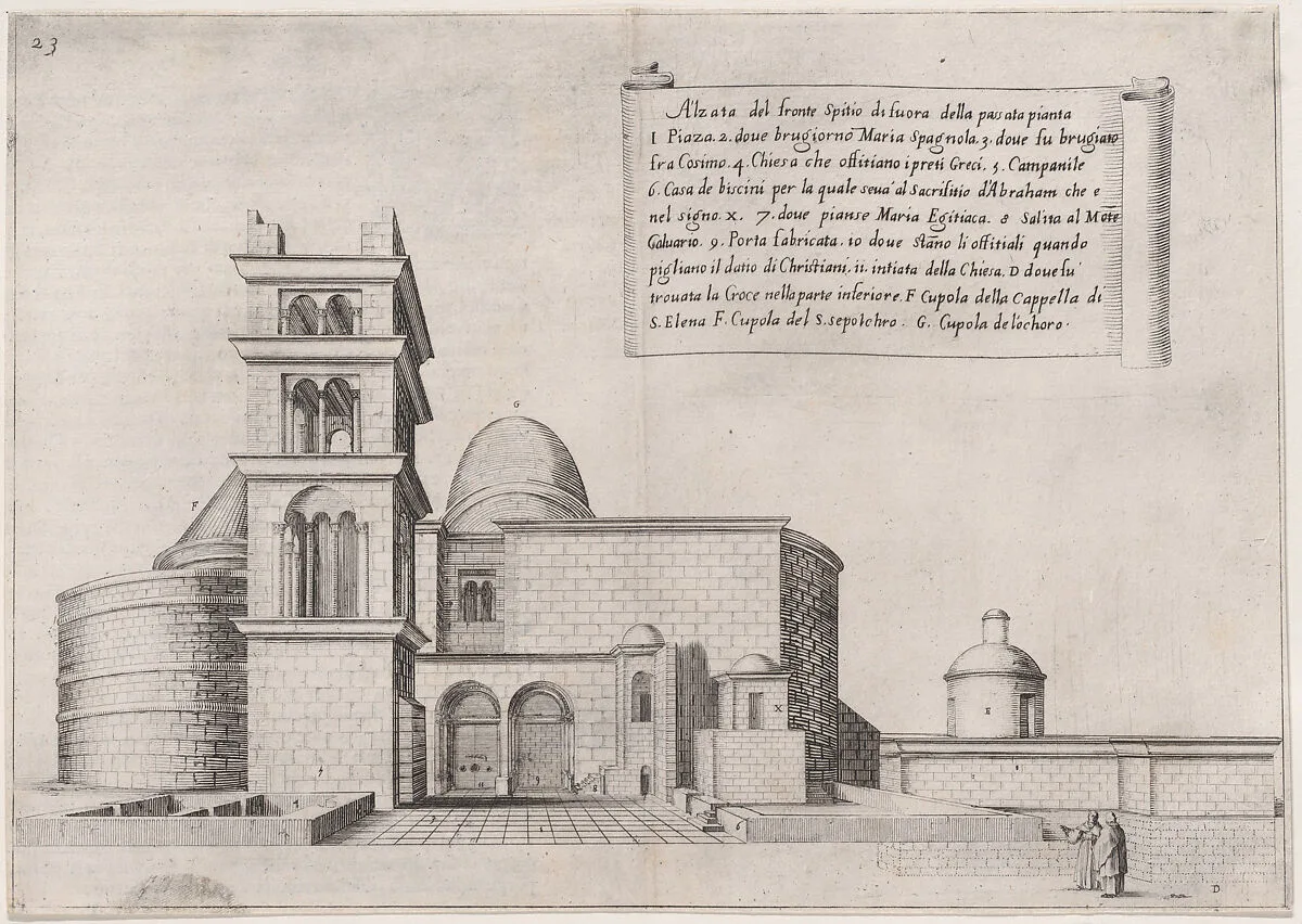 19th Plate, from Trattato delle Piante & Immagini de Sacri Edifizi di Terra Santa (Treatise of the Plans & Images of the Sacred Buildings of the Holy Land) — Jacques Callot|Bernardino Amico|Pietro Cecconcelli