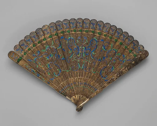 Brisé Fan, with scrolling decoration