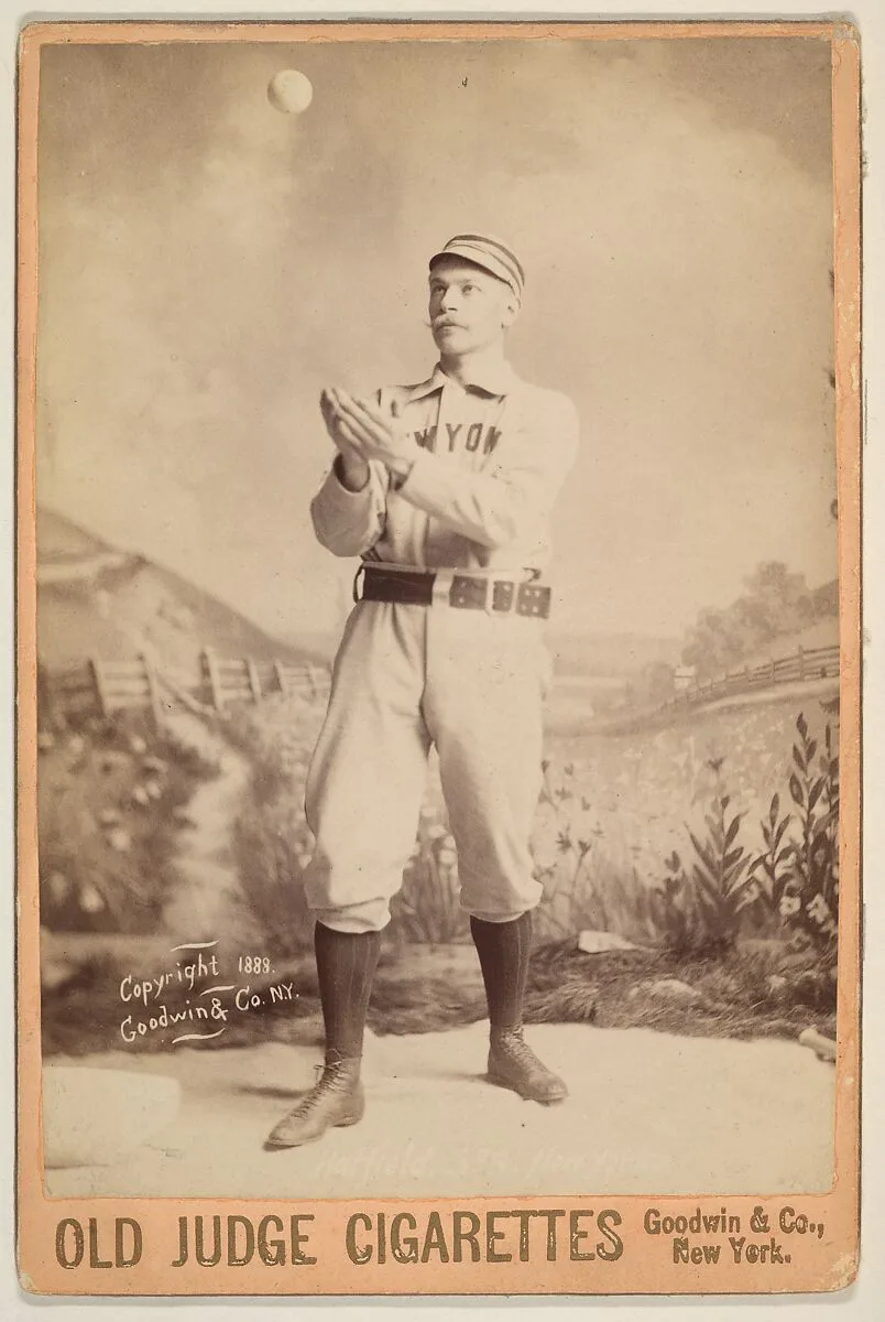 Hatfield, 3rd Base, New York, from the series Old Judge Cigarettes — Goodwin & Company